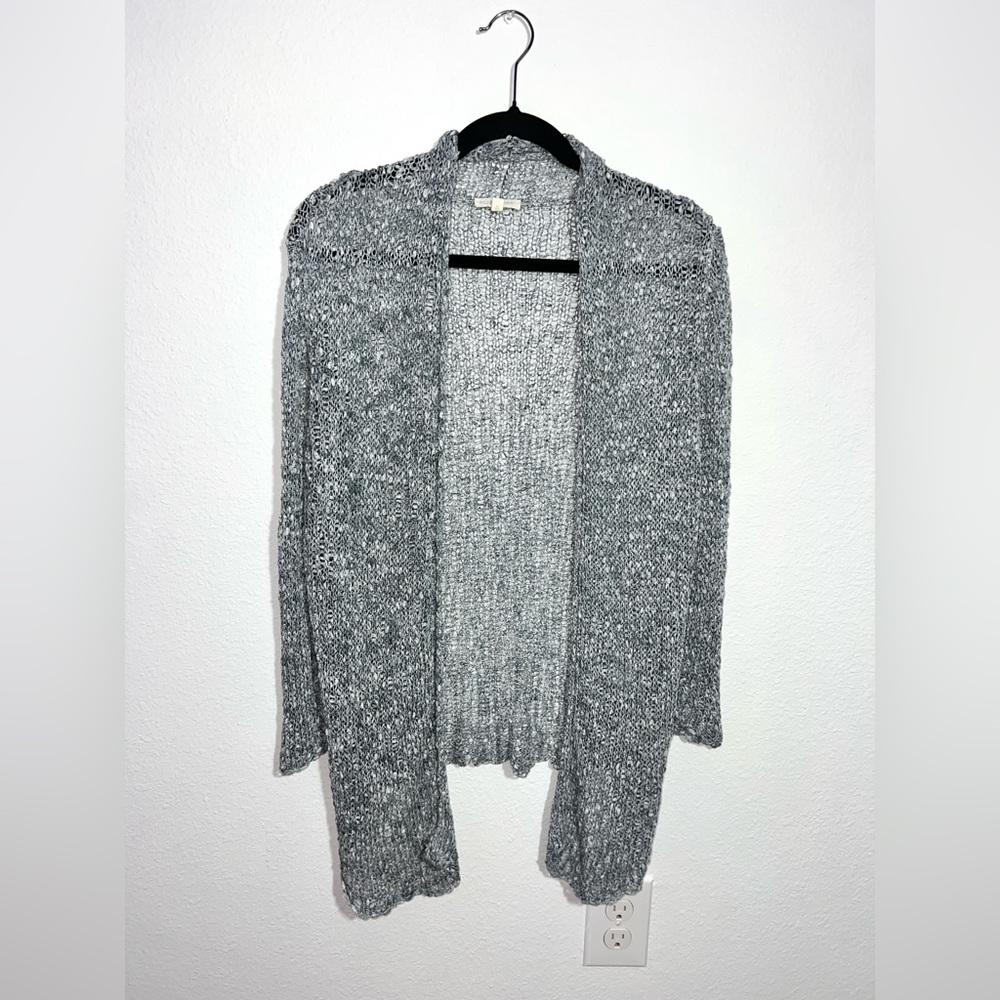 Eileen Fisher Heathered Gray Open-Weave Cardiganโ